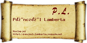 Pánczél Lamberta névjegykártya