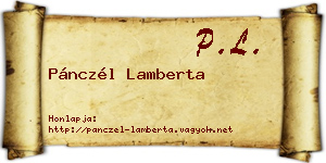 Pánczél Lamberta névjegykártya